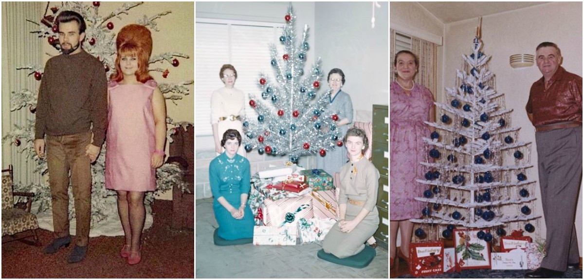 30 Candid Photographs of People Posing With Their Aluminum Christmas Trees  From the 1960s and 1970s | Vintage News Daily